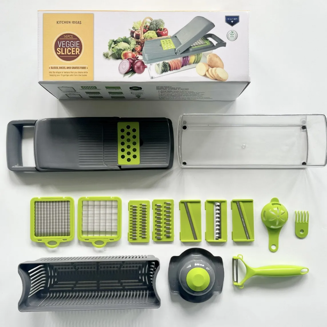 🥕 Découpeuse de Légumes 14 en 1 – Gagnez du temps, gagnez en plaisir !