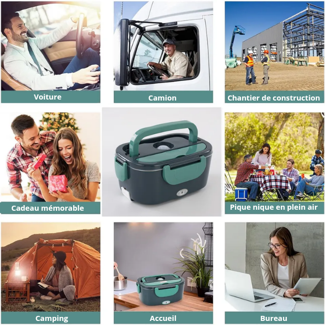 MINI LUNCHBOX ELECTRIQUE A DEUX COMPARTIMENTS (1,5 Litre au total)