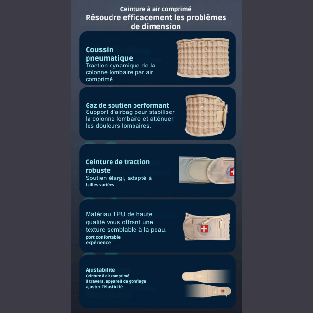 Ceinture de Décompression Lombaire 3-en-1