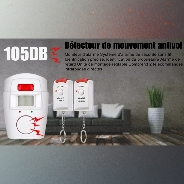 ALARME DE SECURITE SANS FIL A DETECTION DE MOUVEMENT SUSPECT
