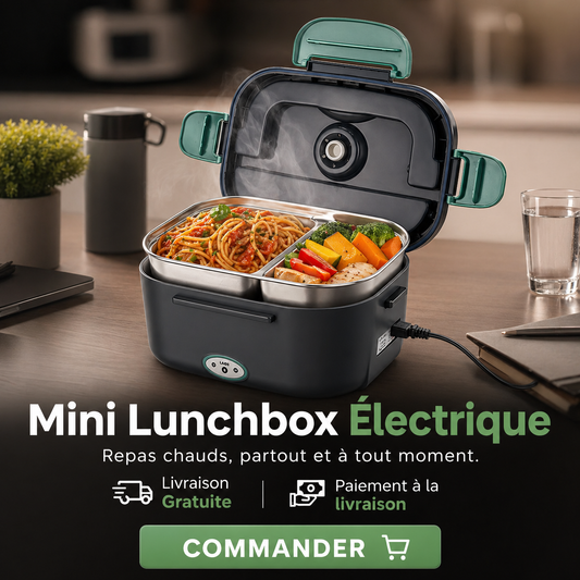 MINI LUNCHBOX ELECTRIQUE A DEUX COMPARTIMENTS (1,5 Litre au total)