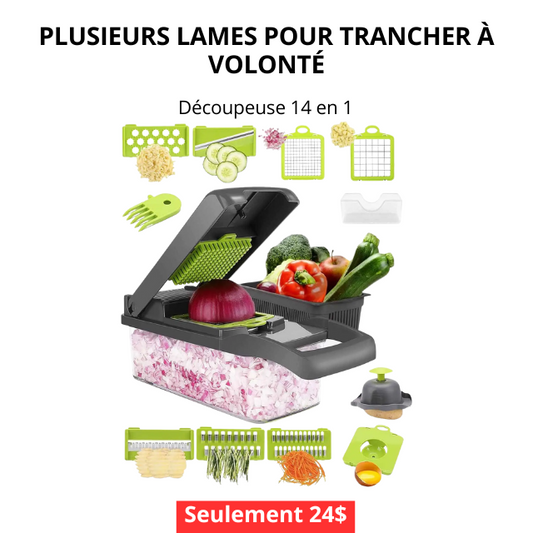 🥕 Découpeuse de Légumes 14 en 1 – Gagnez du temps, gagnez en plaisir !
