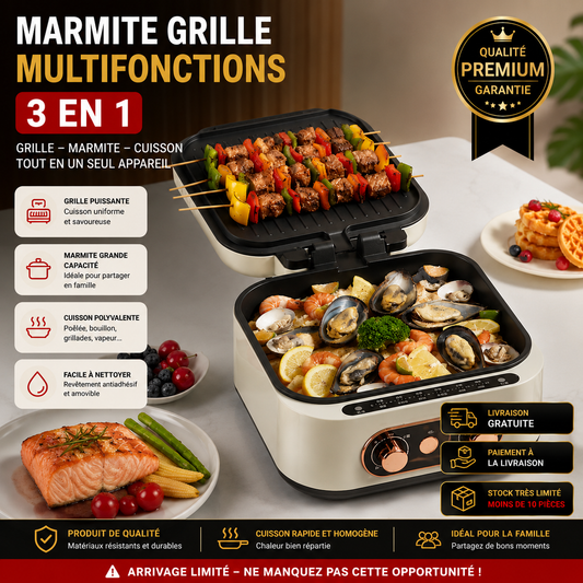 Marmite Grille électrique 3 en 1